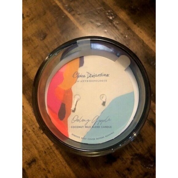 NEW RARE CLAIRE DESJARDINS ANTHROPOLOGIE KALEIDOSCOPE GLASS CANDLE OOLONG APPLE - Picture 2 of 3